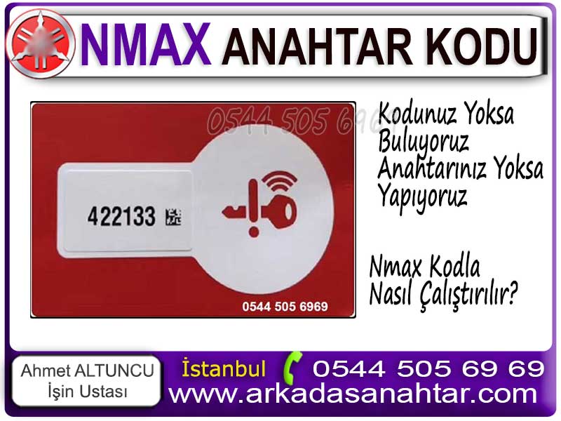 Nmax kod bulma hizmeti. Elinizde anahtarınız var fakat kod yoksa kodunuzu tedarik ediyoruz. İstanbul dışında olsanız da kod tedariği yapıyoruz. Arayın yardımcı olalım 0544 505 6969.