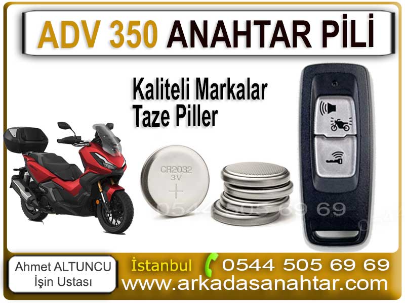 Honda ADV 350 kumandası veya akıllı anahtar pil değişimi ihtiyacı durumunda, işyerimizden orijinal ve kaliteli pil temin edebilirsiniz.