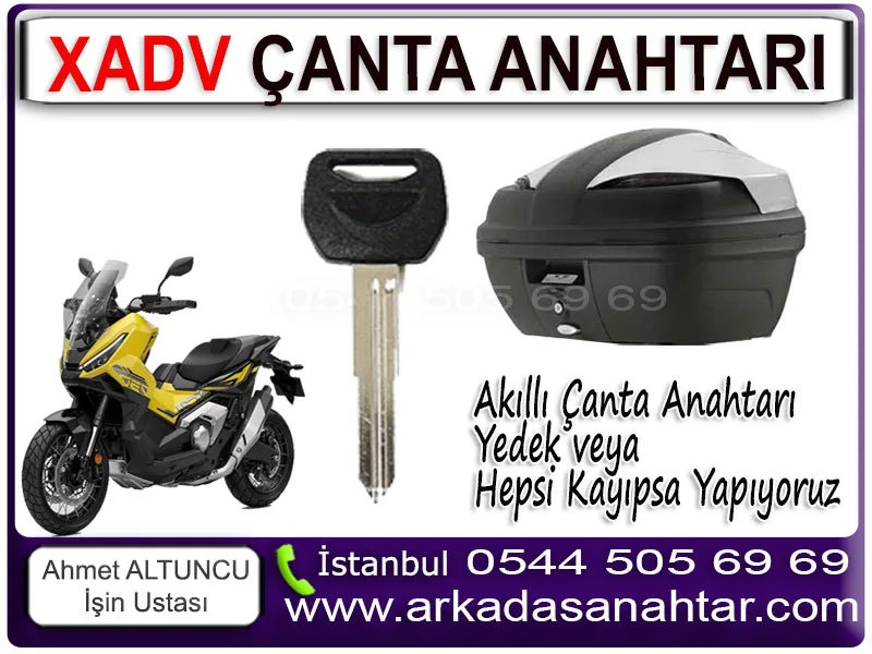 Honda XADV 750 motosiklet topcase anahtarı yapımı, kayıp çanta anahtarı çıkarma ve yedek anahtar kopyalama