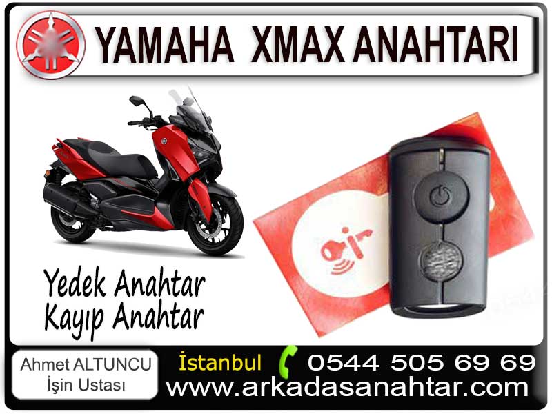 Yamaha Xmax Yedek kumanda ihtiyacınız varsa bizi arayınız 0544 505 6969 çünkü çok kısa sürelerde yedek Xmax akıllı kumanda yapabilmekteyiz. Yedek kumanda kodlayabilmemiz için müşterilerimizin motosikletleriyle işyerimize gelmesi gerekmektedir. Whatsapp hattımızdan konum isteyiniz yada iletişim bölümünden haritaya bakınız. Profesyonel anahtar kopyalama hizmetimizle kısa sürede çözüm sunuyoruz. Yamaha markasının tüm modelleri için bu işlemi başarıyla gerçekleştirmekteyiz. Orjinal Yamaha Xmax kumanda yada hoşunuza gidecek alternatif modllerimiz ile tüm İstanbula hizmet veriyoruz.