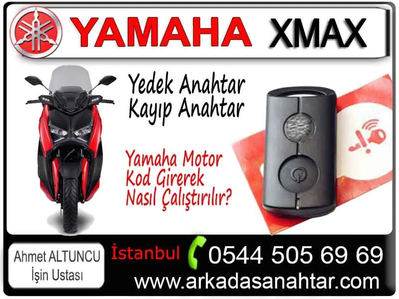 Yamaha XMAX scooter kayıp anahtar için yeni çipli anahtar yapımı ve kodlama işlemi