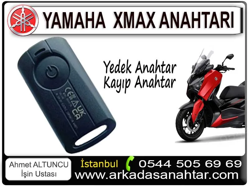 Yamaha XMAX scooter için yedek çipli kumandalı anahtar yapımı ve anahtar çoğaltma işlemi