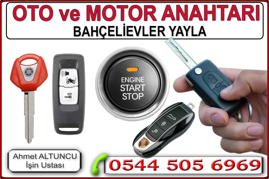 Bahçelievler yaylada oto anahtarı motosiklet anahtarı ve kumandası yapımı yedek anahtar kopyalama, kayıp araba anahtarı yapımı. Yayla kepenke anahtarı. Kepenk garaj bariyer kumandası çoğaltma yedekleme. Yayla oto çilingir anahtarcı. Oto kapısı bagaj açma. Bahçelievler Yayla anahtar çoğaltma yedekleme. Yayla kilit ve göbek değiştirme. Bahçelievler Yayla anahtarcı çilingir. Kapı açma kilitli veye çekili kapıları zararsız açma. Acil servis. Yayla bölgesinde uzun yıllardır hizmet veren yayla çilingir firmamız, hergün anahtarcı ve çilingir hizmeti sunmaktadır.