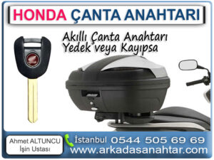 Honda Akıllı Çanta Anahtarı ve Honda Çanta Anahtarı ihtiyaçlarınıza kısa sürede çözümler sunuyoruz 0544 505 6969. Yedek Honda Akıllı Çanta Anahtarı yada tüm anahtarlar kayıpken ve Honda Akıllı Çanta Anahtarı ihtiyaçlarınıza kısa sürede süper yapımı için bizimle iletişimde kalın. Ruhsat sahibinin araç başında olması şartı ile İstanbulun her yerine hizmet veriyor ve professional çözümler sunuyoruz.