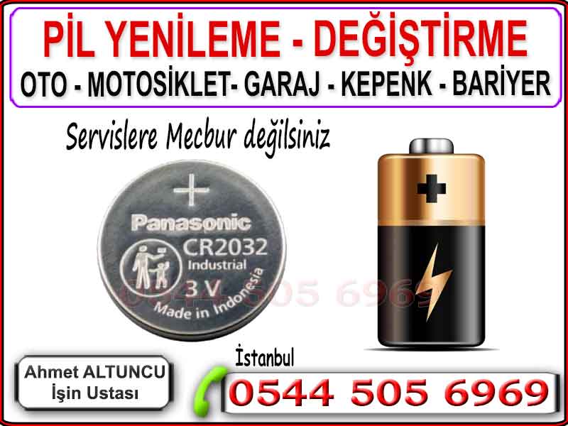 Pil değişimi fiyatları nelerdir? oto motosiklet garaj kepenk bariyer alarm
