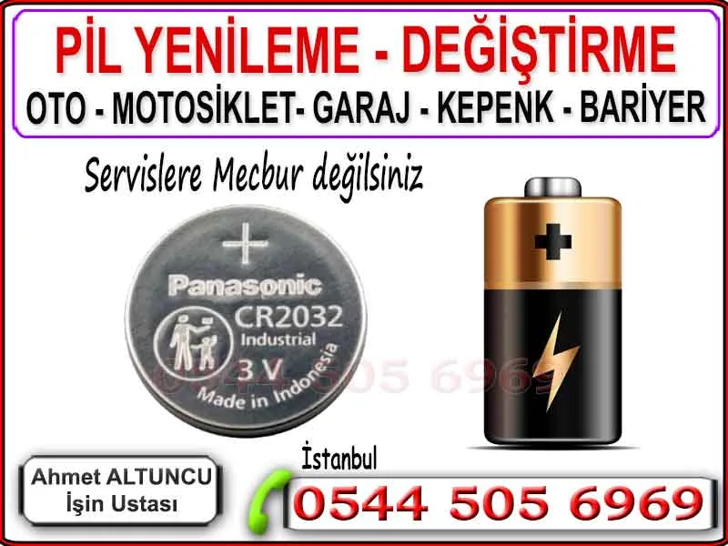 Pil değişimi fiyatları nelerdir? oto motosiklet garaj kepenk bariyer alarm
