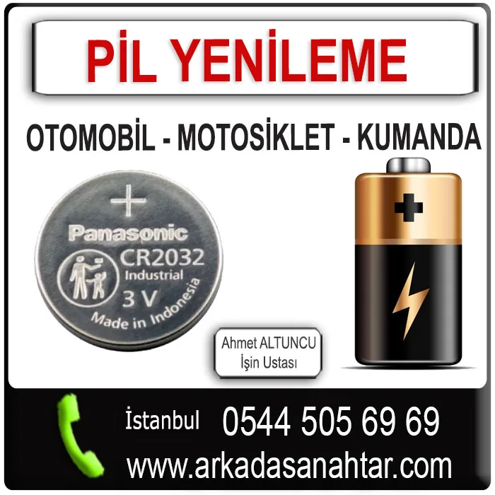C3 Aircross Anahtarı 6 Anahtar pili kumanda pili. Pil yenileme ve değiştirme ihtiyacınız olduğunda bizmle iletişimde kalın. 2032 2025 2016 2450 1220 1620 ve diğer çeşitler mevcuttur. Panasonic sony duracell gp maxell ve diğer markalar mevcuttur. İşi bilmeyen satıcılara anahtarızızı teslim etmeyin büyük bir risk ile karşı karşıya kalmayın.