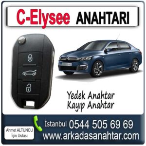 C-Elysee Anahtarı yedek ihtiyacınız varsa bizi arayınız 0544 505 6969 çünkü çok kısa sürelerde yedek C-Elysee Anahtarı yapabilmekteyiz. Yedek C-Elysee Anahtarı kodlayabilmemiz için müşterilerimizin araçlarıyla işyerimize gelmesi gerekmektedir. Whatsapp hattımızdan konum isteyiniz yada iletişim bölümünden haritaya bakarak yer tespiti yapabilirsiniz. Profesyonel anahtar kopyalama hizmetimizle kısa sürede çözüm sunuyoruz. Otomobil markalarının tüm modelleri için bu işlemi başarıyla gerçekleştirmekteyiz. Orjinal C-Elysee Anahtarı yada hoşunuza gidecek alternatif C-Elysee Anahtarı modellerimiz ile tüm İstanbula hizmet veriyoruz. C-Elysee anahtar kabı, citroen C-Elysee anahtarı, C-Elysee anahtarı kılıfı.