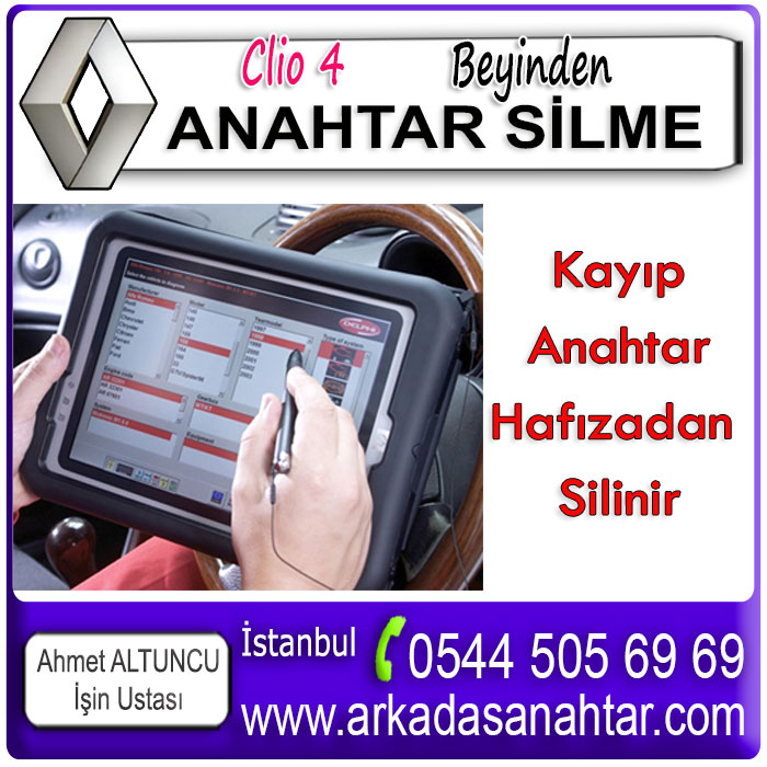 Clio 4 Kartı kayboldu ve bu kayıp anahtarın kötü niyetli birilerinin eline geçmesi durumunda arabanın çalınması sözkonusu olabilir. İşte bu ve buna benzer durumlarda kaybolan kartların araç hafızasından yada diğer deyimle arabanın beyninden silinmesi mümkündür.