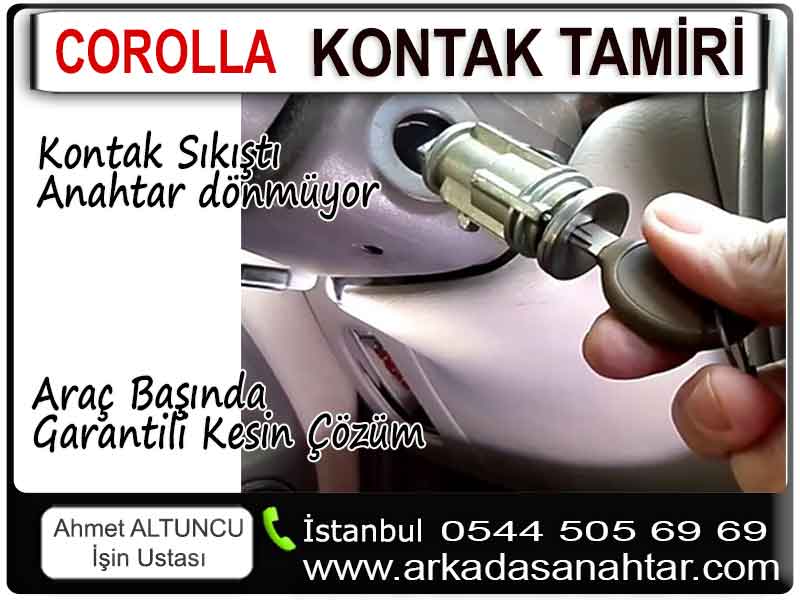 Toyota Corolla Kontak Tamiri 3 Kontak tamiri, kesinlikle ustalık ve birikim isteyen hassas bir konudur. Bu sebeple işi bilen gerçek ustalar tercih edilmelidir. Tabiiki bizde yılların birikimiyle garantili kontak tamiri yapıyoruz. Üstelik mesafe gözetmiyoruz ve böylece kısa sürede müşterilerimizin mağduriyetlerini gideriyoruz. Corolla kontak tamiri garantili yapıyoruz. Kontak dönmüyor anahtar sıkıştı veya anahtar sıkıştı kontak dönmüyor arızalarında bizi arayabilirsiniz.