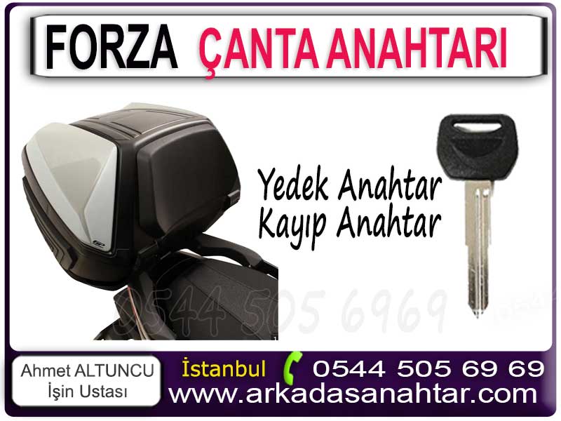 Honda Forza marka motosikletlerin çantalı modelleri için çanta anahtarı yapımında profesyonel hizmet sunuyoruz.