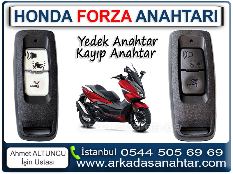 Honda Forza Anahtarı 2 Honda Forza anahtarınızı kaybettiyseniz endişelenmeyin. Uzman ekibimizle Honda Forza anahtar yapımı konusunda profesyonel çözümler sunuyoruz. Tüm anahtarlar kayıp olsa dahi, motosikletinizin kontağına yeni anahtar tanıtımı yaparak sorunu kısa sürede çözüyoruz.