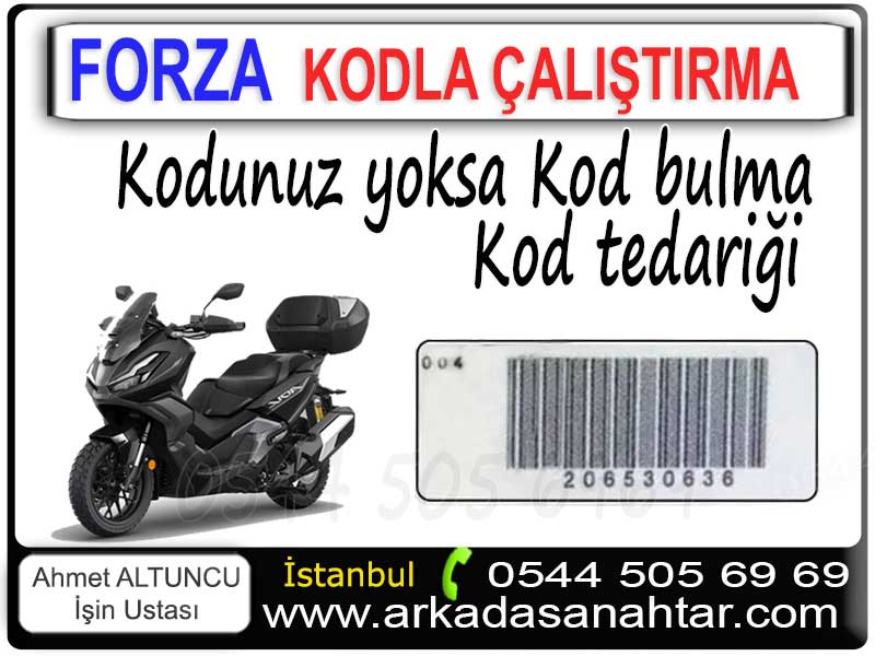 Honda Forza Anahtarı 6 Honda Forza 250 motor kodu yoksa bizden temin edebilirsiniz. Honda Forza 250 çalıştıran anahtarınız olsada olmasada kod çıkartabiliyoruz. Anahtarsız çalıştırma sistemine sahip tüm Honda motorların kod ihtiyacını karşılayabiliyoruz.