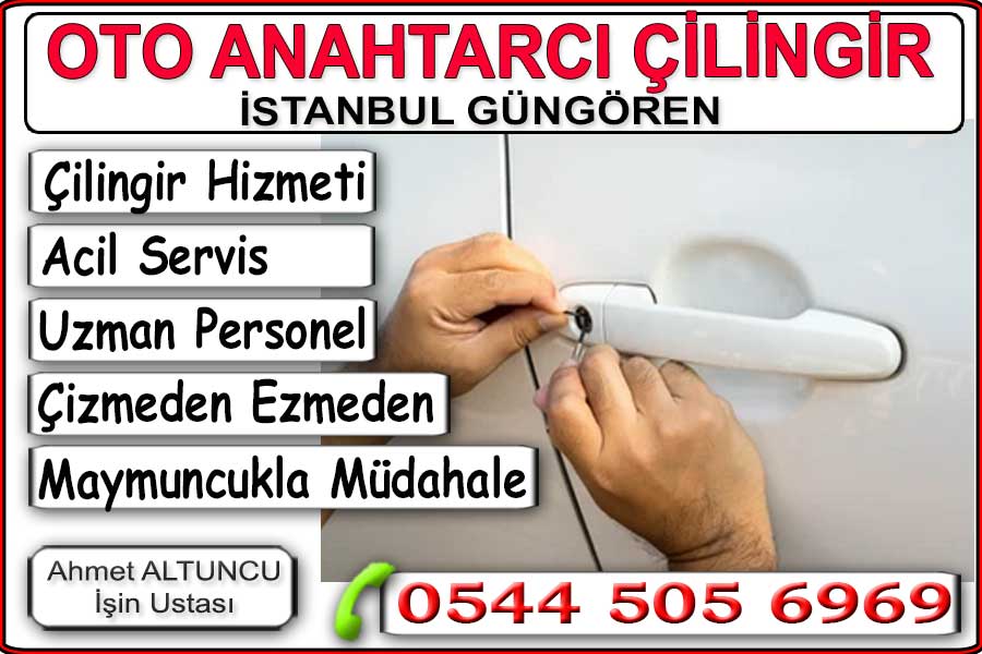 Oto çilingiri. Ev oto ve kasa açma için uzman pesonele sahibiz. Kilit değişimi göbek değiştirme ihtiyaçlarına yerinde çözümler. Gungören, Güngörende anahtarcı çilingir. Kapı açma kilitli yada çekili kapılar hızlı ve zararsız açılır.