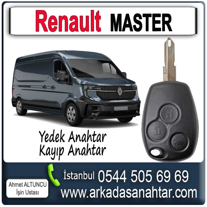 Renault Master Yedek anahtarını mı kaybettiniz? Endişelenmeyin! Uzman ekibimizin Master yedek anahtar yapımı için hizmeti mevcuttur üstelik kaybolan anahtar hafızadan silinerek riskler ortadan kaldırılır. Professional çözümler sunuyoruz. Tüm anahtarlarınızı kaybettiyseniz, aracın beynine yeni anahtar tanıtımı yapılır. Renault Master kayıp anahtar yapımı için işyerimizde ve yerinde hizmetimiz mevcuttur. Aracınızın konumunu bize iletmeniz yeterlidir. Ruhsat sahibinin araç başında olması şartı ile İstanbulun her yerine hizmet veriyor ve professional çözümler sunuyoruz. Motosikletli acil servisimizle konumunuza varıyor ve aracınızın yanıbaşında anahtarınızı yaparak teslim ediyoruz.