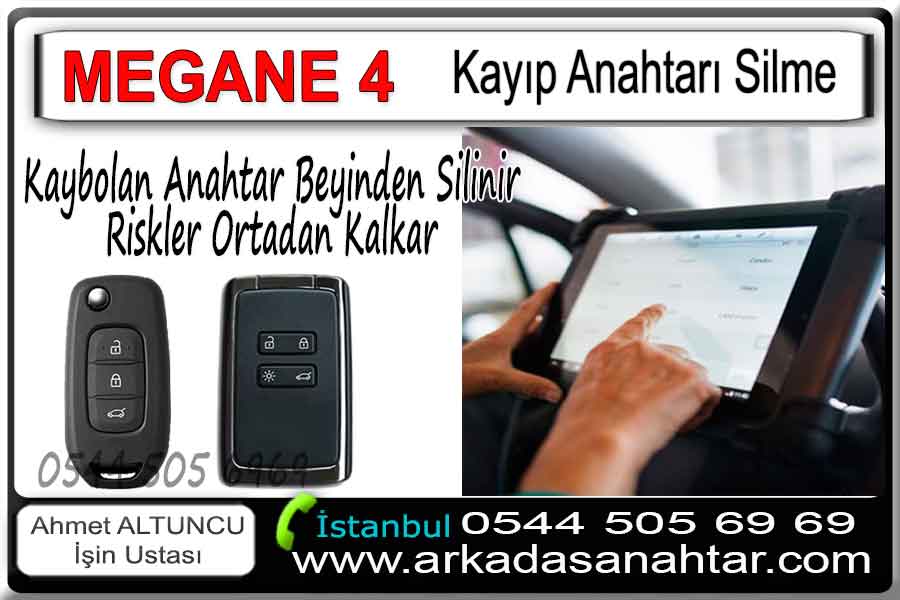 Megane 4 Anahtarı 4 Megane 4 Anahtarı kayboldu ve bu kayıp anahtarın kötü niyetli birilerinin eline geçmesi durumunda arabanın çalınması sözkonusu olabilir. İşte bu ve buna benzer durumlarda kaybolan anahtarın araç hafızasından yada diğer deyimle arabanın beyninden silinmesi mümkündür.