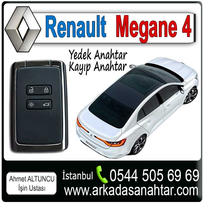 Megane 4 Kart, aracınızın yedek veya kayıp kartlarını profesyonel ekipmanlarla yapıyoruz 0544 505 6969. Akıllı kart, uzaktan kumanda, immobilizer programlama hizmetleriyle kısa sürede çözüm sunuyoruz. Aracınıza özel, garantili anahtar yapımı hizmeti için hemen iletişime geçin. Renault Megane 4 kart yapımı hizmetimizle, kaybolan veya bozulan kartlarınızı kısa sürede yeniliyoruz. Orijinal kalitede yedek kart üretimi, kumandalı ve immobilizer sistem programlaması profesyonel cihazlarla yapılır. Deneyimli ustalarımızla garantili çözümler sunuyoruz.