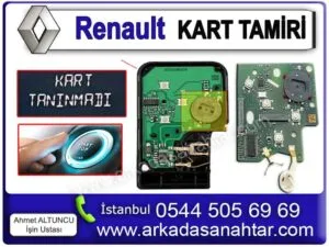 Renault kart tanınmadı hatası sıkça karşılaştırğımız bir anahtar arızasıdır. Sürekli tamirini yaptığımız bu anahtar arızanın birkaç sebebi olmaktadır. Ençok karşılaştığımız arızlardan biri lehim boşluğudur. Bu arıza oluştuğunda kartınızı sıkı bir şekilde kart yuvasına soktuğunuzda aracınız çalışacaktır.