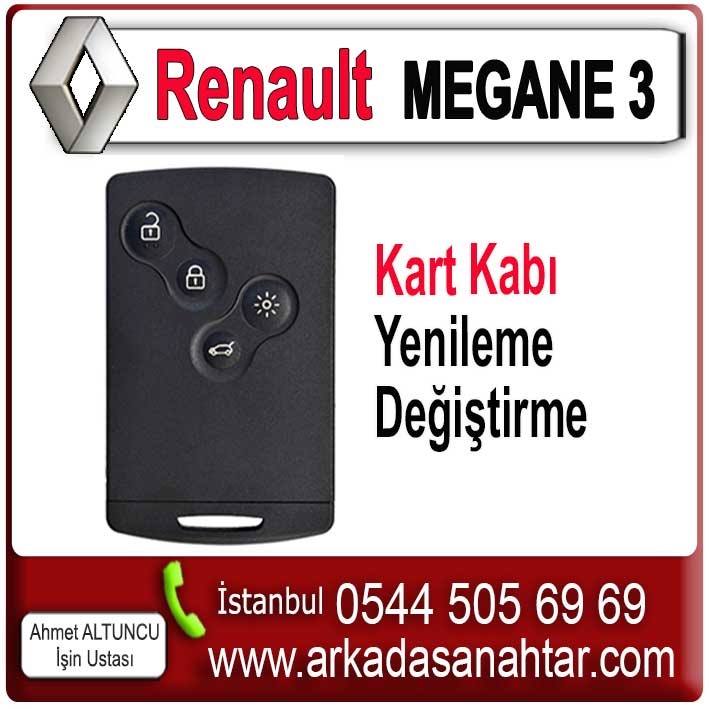 Eskimiş Megane 3 Kart Anahtarın Yenilenmesi. Zaman içinde Megane 3 kart anahtarının eskidiği ve yenilenmeye ihtiyaç duyduğu bir durumla karşılaşırız. Israrla bu şekilde kullanmaya devam edersek bir süre sonra anahtarımız daha da kötü duruma gelecek ve arabayı açmayacak hatta çalıştırmayacak duruma gelecektir. Bu olumsuz durumlarla karşılaşmamak için vakti geldiğinde anahtarımızı yenilememiz bizim menfaatimize olacaktır.