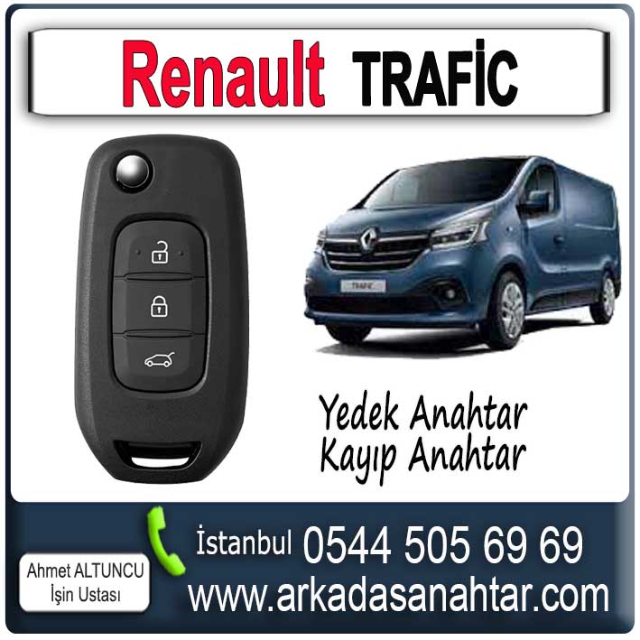 Renault Trafic Yedek anahtarını mı kaybettiniz? Endişelenmeyin! Uzman ekibimizin Trafic yedek anahtar yapımı için hizmeti mevcuttur üstelik kaybolan anahtar hafızadan silinerek riskler ortadan kaldırılır. Professional çözümler sunuyoruz. Tüm anahtarlarınızı kaybettiyseniz, aracın beynine yeni anahtar tanıtımı yapılır. Renault Trafic kayıp anahtar yapımı için işyerimizde ve yerinde hizmetimiz mevcuttur. Aracınızın konumunu bize iletmeniz yeterlidir. Ruhsat sahibinin araç başında olması şartı ile İstanbulun her yerine hizmet veriyor ve professional çözümler sunuyoruz. Motosikletli acil servisimizle konumunuza varıyor ve aracınızın yanıbaşında anahtarınızı yaparak teslim ediyoruz.