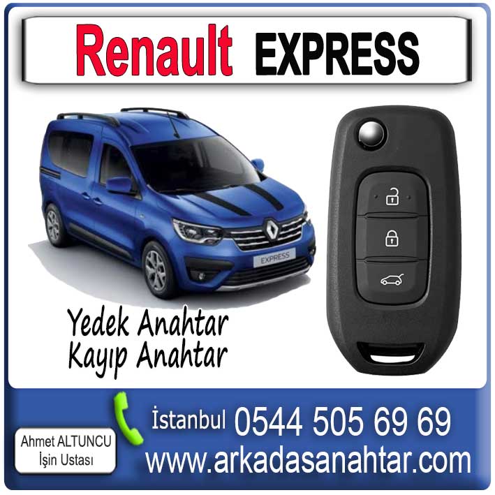 Renault Express Yedek anahtarı kayboldu mu? Endişelenmeyin! Uzman ekibimizin Express yedek anahtar yapımı için hizmeti mevcuttur üstelik kaybolan anahtar hafızadan silinerek riskler ortadan kaldırılır. Professional çözümler sunuyoruz. Tüm anahtarlarınızı kaybettiyseniz, aracın beynine yeni anahtar tanıtımı yapılır.