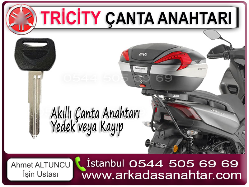 Yamaha Tricity anahtarı ve Yamaha Tricity çanta anahtarı yapımı konusunda uzman ekibimizle profesyonel çözümler sunuyoruz. Yamaha motorların tüm çantalı modelleri için, akıllı çanta anahtarı dâhil olmak üzere tüm anahtarlar kayıp olsa bile anahtar yapımı gerçekleştirebilmekteyiz.