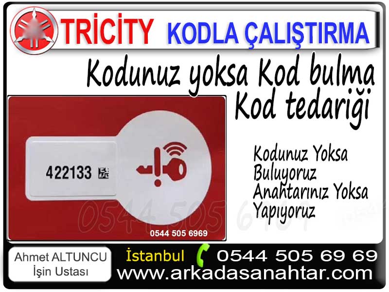 Yamaha Tricity Anahtarı  kod bulma hizmeti. Elinizde anahtarınız var fakat kod yoksa kodunuzu tedarik ediyoruz. İstanbul dışında olsanız da kod tedariği yapıyoruz. Arayın yardımcı olalım 0544 505 6969. Kumandayla çalışan birçok motosikletin, anahtar kayıpken çalışabilmesi  ve çalıştırılabilmesi için üretici firma tarafından kullanıcıya verdikleri kod vardır.