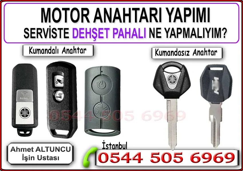 Motor Anahtarı 5 motor anahtarı yerinde yapım, motosiklet anahtarı servise gitmeden, mobil anahtarcı hizmeti