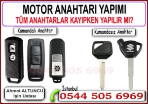 motor anahtarı kayıp yerinde yapım, motosiklet anahtar servise gitmeden, mobil anahtarcı hizmeti