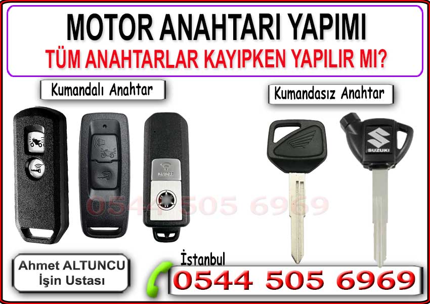motor anahtarı kayıp yerinde yapım, motosiklet anahtar servise gitmeden, mobil anahtarcı hizmeti