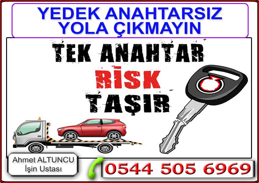 Tek anahtar kullanmak risklidir, aracınız için mutlaka yedek oto anahtar yaptırın.